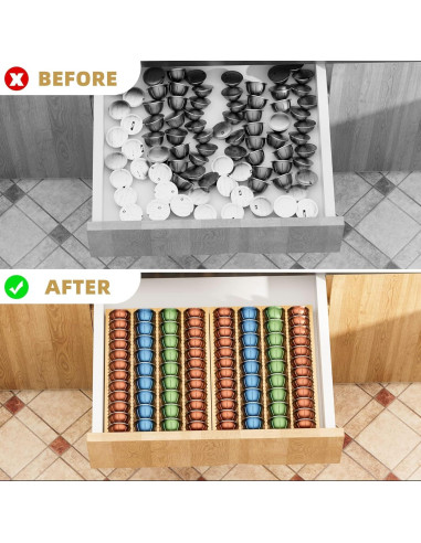 Soporte de Almacenamiento para Cápsulas de Café MinBoo de Bambú