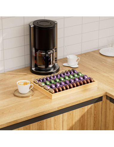 Soporte de Almacenamiento para Cápsulas de Café MinBoo de Bambú