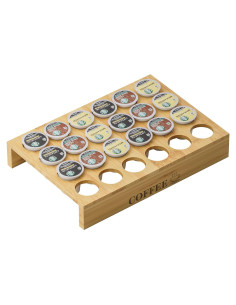 Soporte Organizador de K-Cup MinBoo de Bambú para 24 Cápsulas