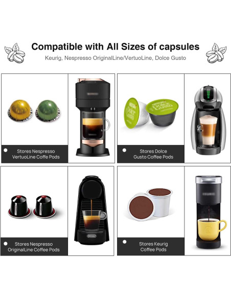 Soporte para cápsulas de café KreAid blanco 10 estantes