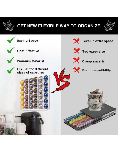 Soporte para cápsulas de café KreAid blanco 10 estantes