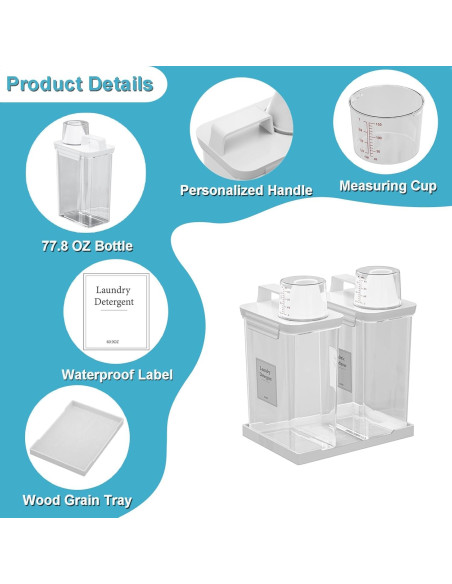 Dispensador de detergente Hordely 2.2L con bandeja - 2 piezas