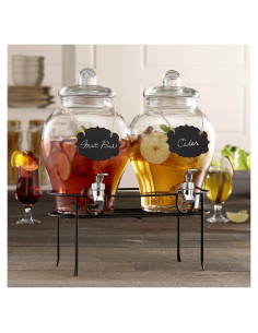 Dispensador de Bebidas de Vidrio Style Setter 5.68L con Soporte