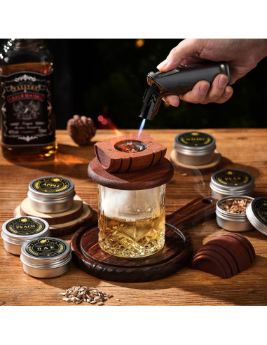 Kit de Ahumador de Cócteles ComboJoy - 15 Piezas, 6 Sabores