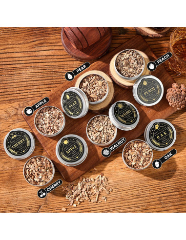 Kit de Ahumador de Cócteles ComboJoy - 15 Piezas, 6 Sabores