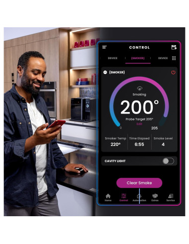 Ahumador Eléctrico GE Profile Smart Interior 20.4kg Negro