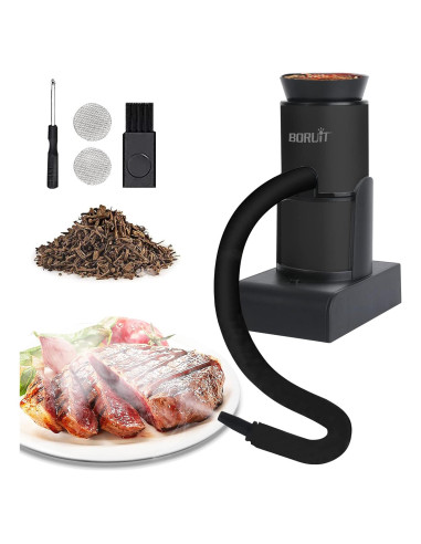 Ahumador de Cócteles BORUIT SK305 Portátil con Astillas de Madera