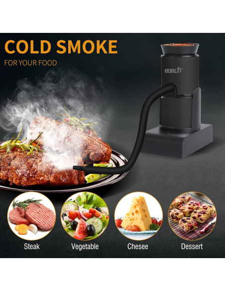 Ahumador de Cócteles BORUIT SK305 Portátil con Astillas de Madera