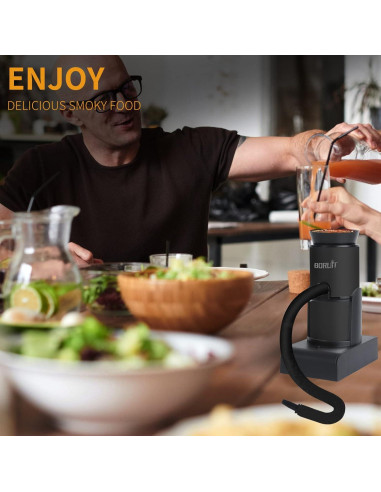 Ahumador de Cócteles BORUIT SK305 Portátil con Astillas de Madera