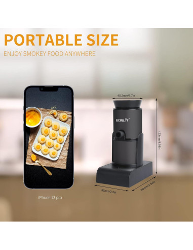 Ahumador de Cócteles BORUIT SK305 Portátil con Astillas de Madera
