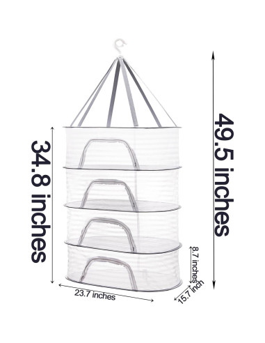 Estante de Secado de Hierbas Coloch 4 Capas Plegable 125.7 cm