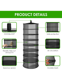 Estante de Secado de Hierbas 8 Capas iPower 61 cm Plegable 2