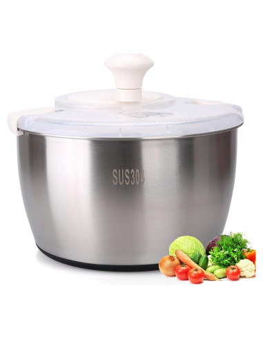 Rotador de Ensalada XAYCDEHN Acero Inoxidable 5 Cuartos