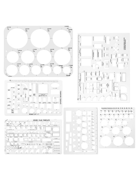 Plantillas de Círculo 6 Piezas Gosknor para Dibujo 25x15.8cm