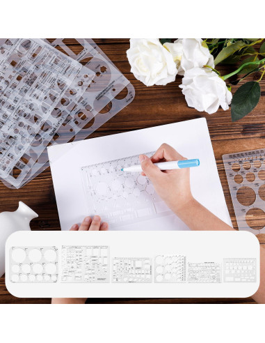 Plantillas de Círculo 6 Piezas Gosknor para Dibujo 25x15.8cm