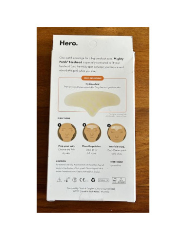 Parche de Acné Hidrocoloide Mighty Patch Hero - Jumbo para Frente (5 Unidades)