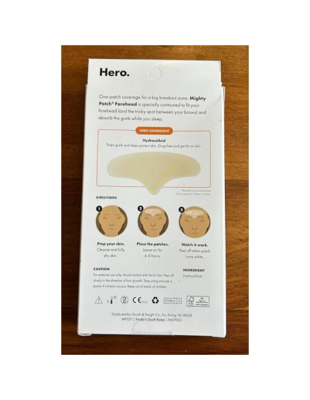Parche de Acné Hidrocoloide Mighty Patch Hero - Jumbo para Frente (5 Unidades)