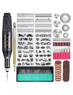 Kit de Grabado Uolor 108 Pcs Eléctrico Multifuncional Negro