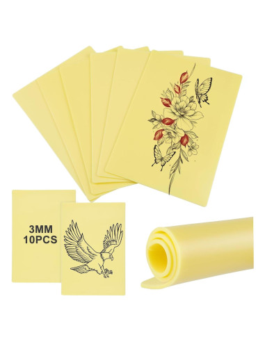 10 Piezas Piel de Práctica para Tatuajes ShiMeiDing 30x20 cm