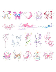 Tatuajes Temporales Mariposa DIVAWOO 21 Hojas Impermeables