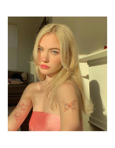 Tatuajes Temporales Mariposa DIVAWOO 21 Hojas Impermeables