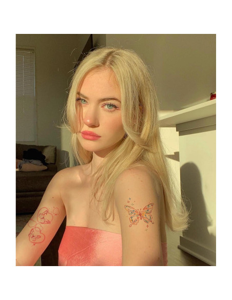 Tatuajes Temporales Mariposa DIVAWOO 21 Hojas Impermeables
