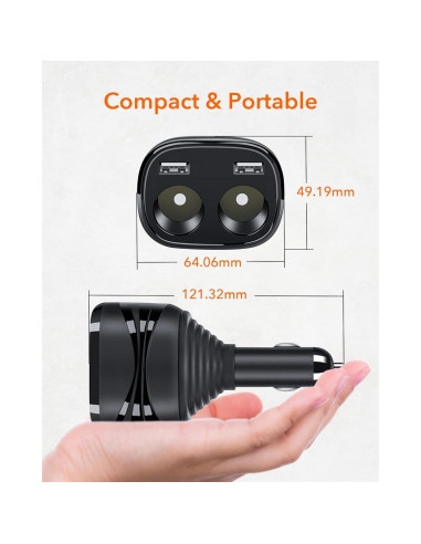 Cargador USB Doble WOLFBOX para Coche G840S G850 G900