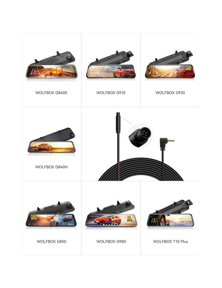 Cable de Reemplazo WOLFBOX 30m para Cámara Trasera G930 G900