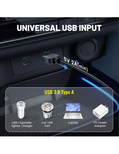 Cable de Alimentación Mini USB EWAY 4m para Dashcam 90