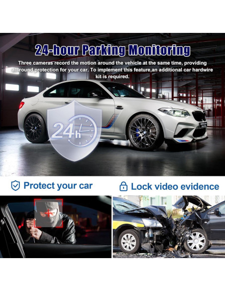 Cámara Dash WIZACE 1080P Triple con Tarjeta 64GB - Visión Nocturna