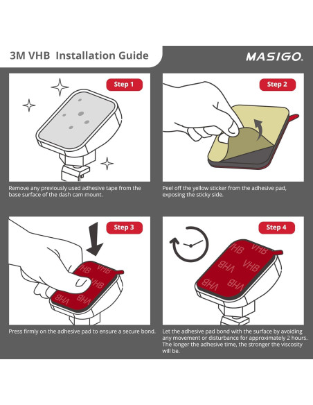 Almohadilla Adhesiva Doble Cara 3M MASIGO para Cámara de Tablero