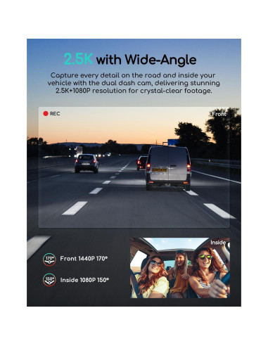 Cámara Doble COOAU D20 2.5K 1080P con WiFi y GPS