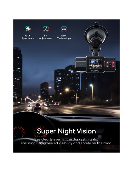 Cámara Doble COOAU D20 2.5K 1080P con WiFi y GPS