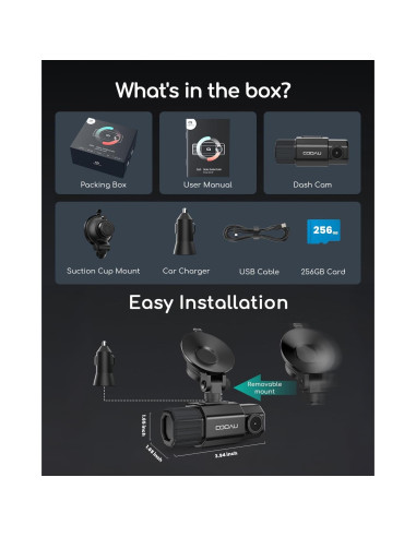 Cámara Doble COOAU D20 2.5K 1080P con WiFi y GPS