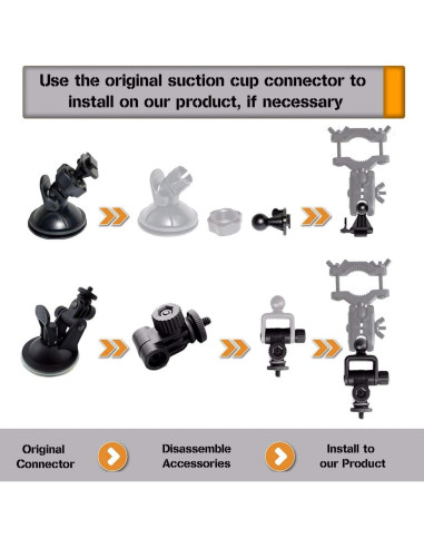 Soporte Universal para Cámara de Salpicadero MvToe con 16 Juntas