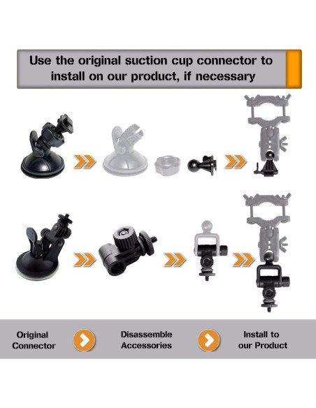 Soporte Universal para Cámara de Salpicadero MvToe con 16 Juntas