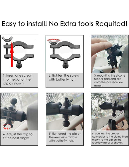 Soporte Universal para Cámara de Salpicadero MvToe con 16 Juntas