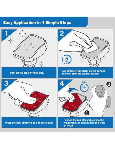 Paquete de 4 Almohadillas Adhesivas 3M VHB para Soporte de Cámara