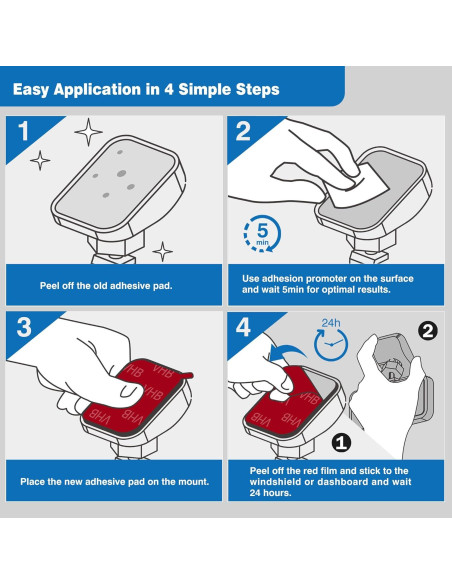 Paquete de 4 Almohadillas Adhesivas 3M VHB para Soporte de Cámara