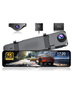 Cámara de Espejo Dash JOMISE G814 4K Frontal 2.5K Trasera 64GB