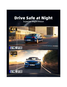 Cámara de Espejo Dash JOMISE G814 4K Frontal 2.5K Trasera 64GB 2