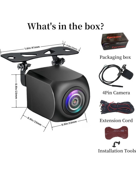 Cámara de Respaldo AHD 1080P Epronic para Carplay 9-10"