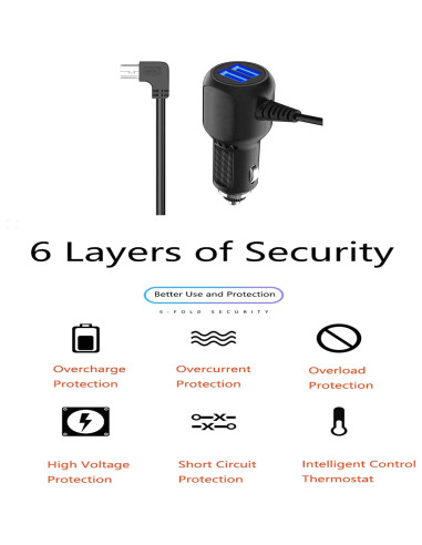 Adaptador Cargador de Coche Mini USB Ruijinshi 3.38m Compatible Rexing