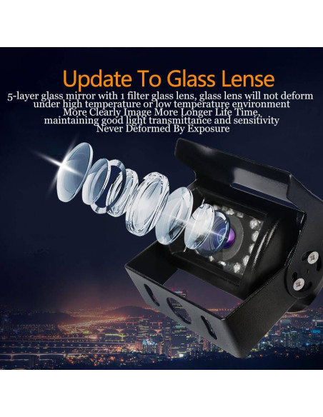 Cámara de visión trasera PTOHYU IR 18 LED IP68 12-24V con cable 10m