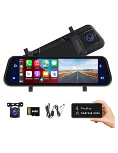 Cámara de Espejo Retrovisor AMPrime 9.66" 1080P con Carplay