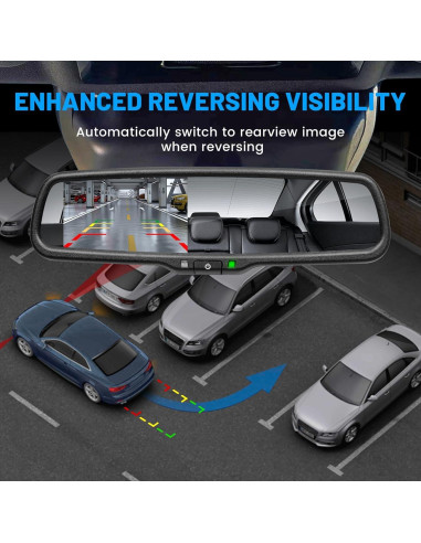 Monitor Espejo Retrovisor EWAY 4.3" para Cámara de Respaldo