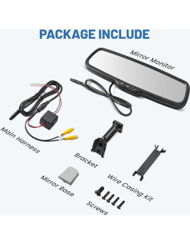 Monitor Espejo Retrovisor EWAY 4.3" para Cámara de Respaldo
