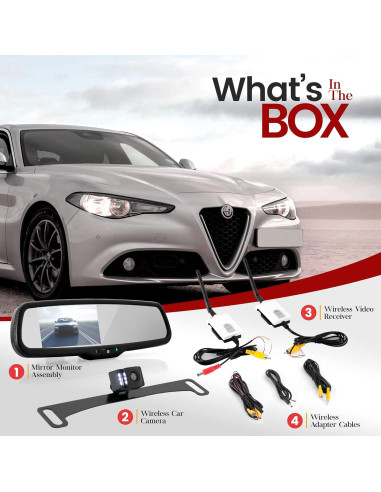 Cámara de Respaldo Inalámbrica Pyle PLCM4590WIR con Monitor LCD 4.3"