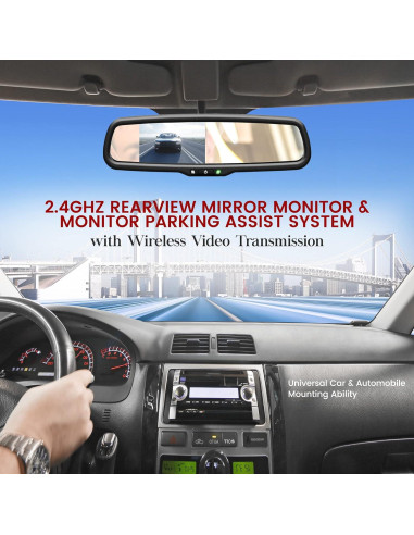 Cámara de Respaldo Inalámbrica Pyle PLCM4590WIR con Monitor LCD 4.3"