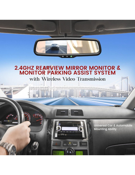 Cámara de Respaldo Inalámbrica Pyle PLCM4590WIR con Monitor LCD 4.3"